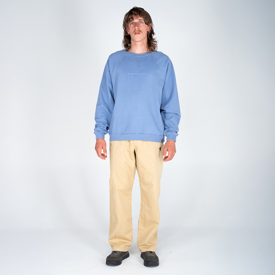 Spaghetti Boulder Font Crew Neck felpa uomo